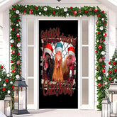 Aperturee - Black Chicken Merry Cluckin Christmas Door Cover